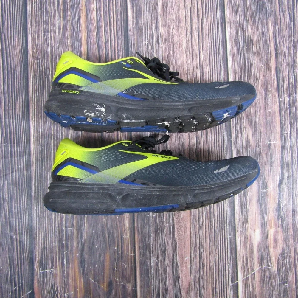 Brooks Ghost 15 Running Shoes Mens Size 11.5 Black Yellow Cushion 110393 1D 063